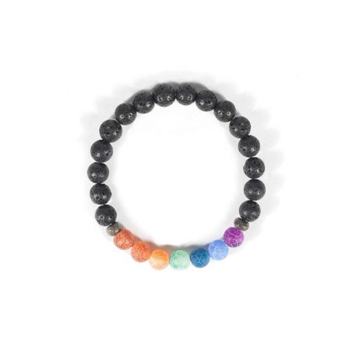 7 Chakra Agate Anxiety Bracelet - Image 2