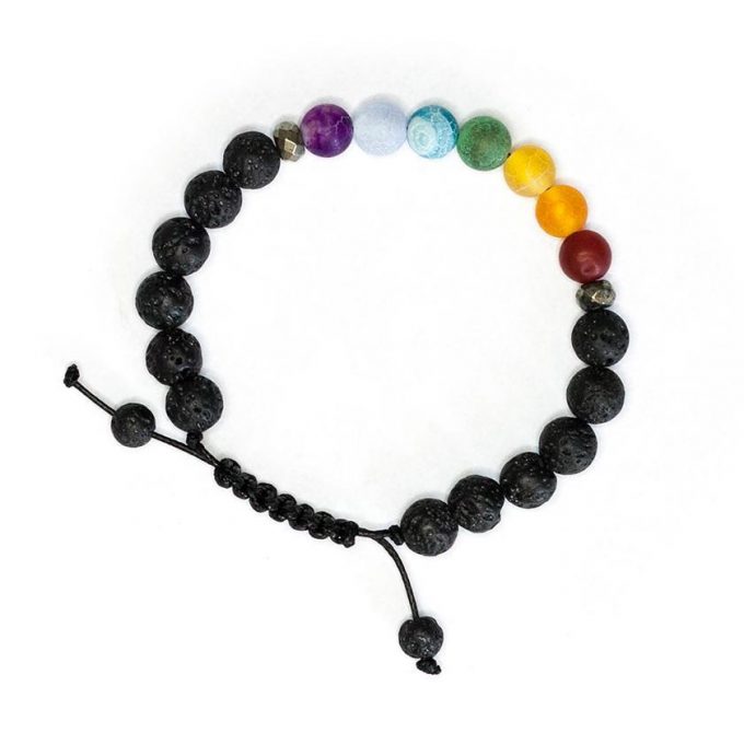 7 Chakra Agate Adjustable Anxiety Bracelet - Image 2