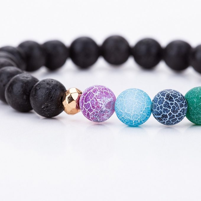 7 Chakra Agate Anxiety Bracelet - Image 3