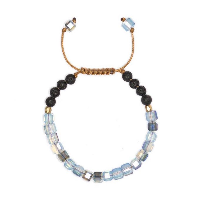 Ocean Blue Glass Crystal Anxiety Bracelet - Image 2