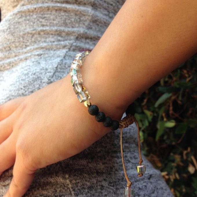 Glass Crystal Adjustable Anxiety Bracelet - Image 4