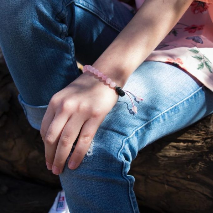 Rose Quartz Love Adjustable Anxiety Bracelet - Image 3