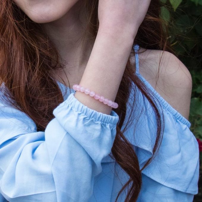 Rose Quartz Love Adjustable Anxiety Bracelet - Image 4