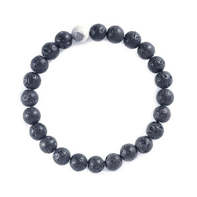 White Howlite Lava Stone Anxiety Bracelet - Image 2