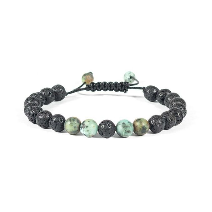African Turquoise Adjustable Diffuser Anxiety Bracelet
