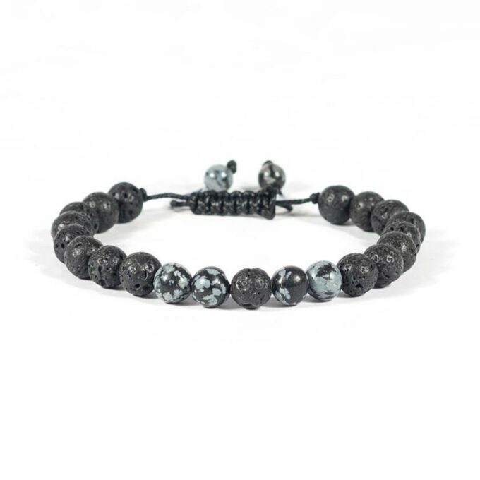 Snowflake Obsidian Diffuser Anxiety Bracelet