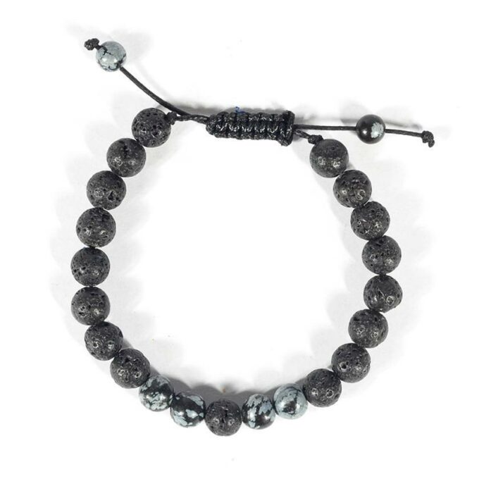 Snowflake Obsidian Diffuser Anxiety Bracelet - Image 2