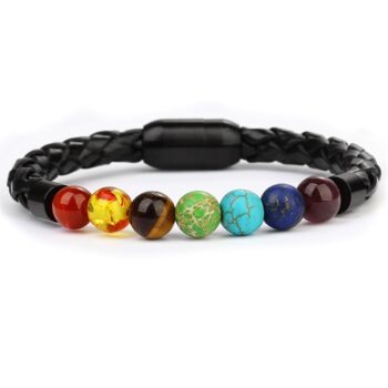 Magnetic Clasp 7 Chakra Stone Anxiety Bracelet