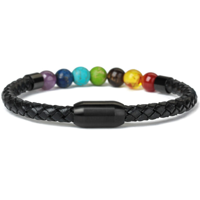 Magnetic Clasp 7 Chakra Stone Anxiety Bracelet - Image 2