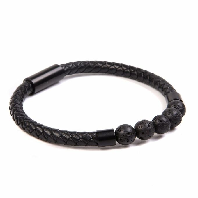 Magnetic Clasp Lava Stone Anxiety Bracelet - Image 3