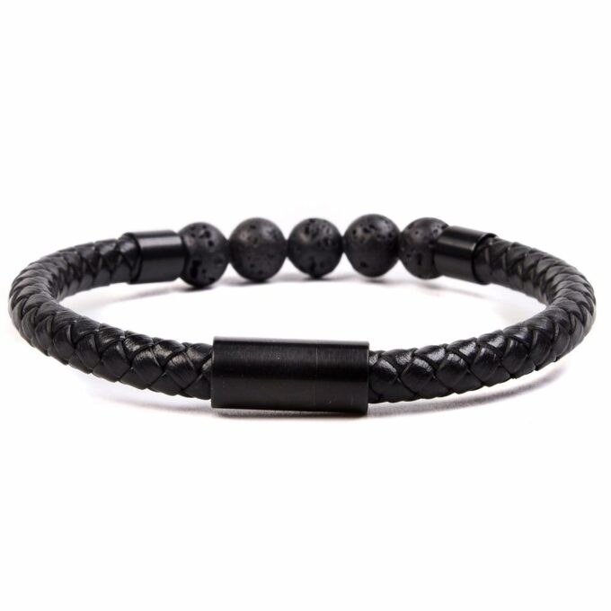 Magnetic Clasp Lava Stone Anxiety Bracelet - Image 2