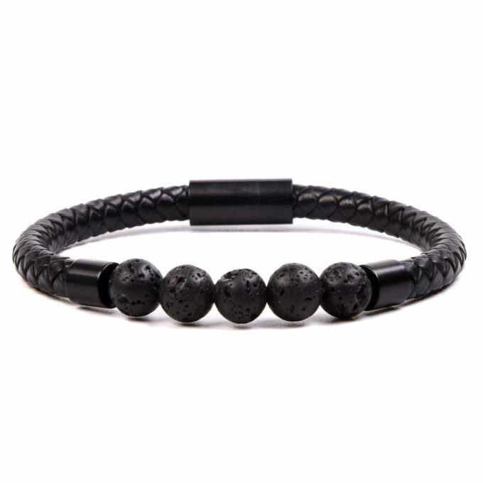Magnetic Clasp Lava Stone Anxiety Bracelet