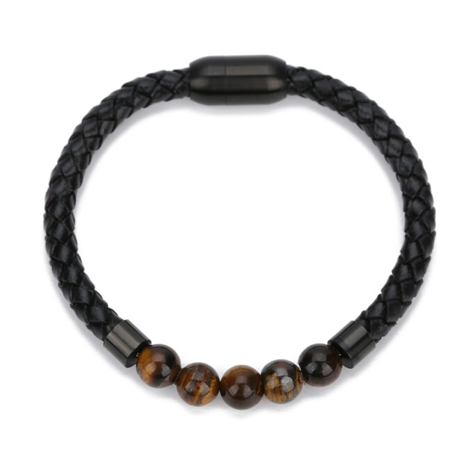 Magnetic Clasp Tiger Eye Stone Anxiety Bracelet - Image 2
