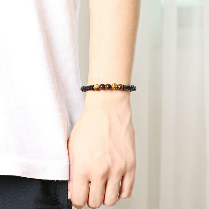 Magnetic Clasp Tiger Eye Stone Anxiety Bracelet - Image 3