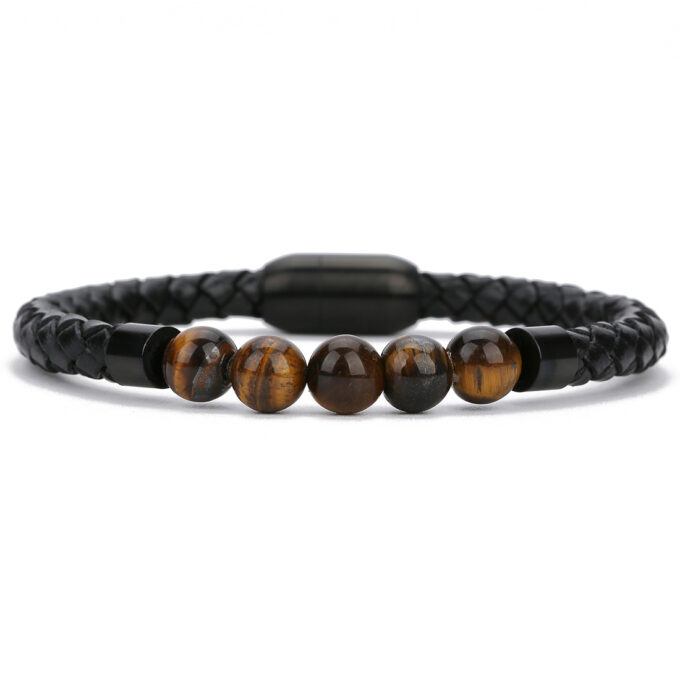 Magnetic Clasp Tiger Eye Stone Anxiety Bracelet