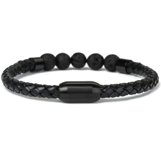 Magnetic Clasp Genuine Leather Diffuser Anxiety Bracelets - Image 2