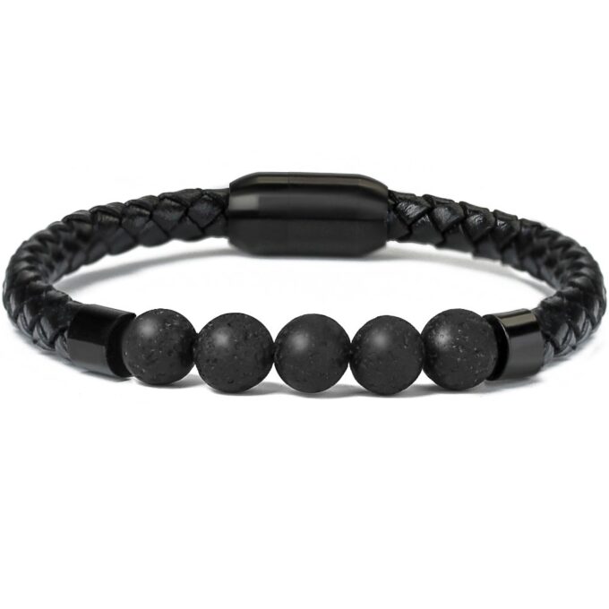 Magnetic Clasp Genuine Leather Diffuser Anxiety Bracelets