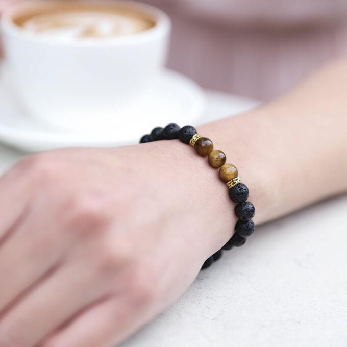 Brown Tiger Eye Diffuser Anxiety Bracelet - Image 4