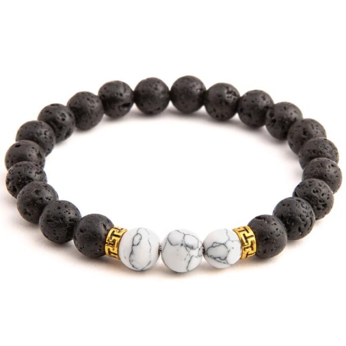 White Howlite Diffuser Anxiety Bracelet