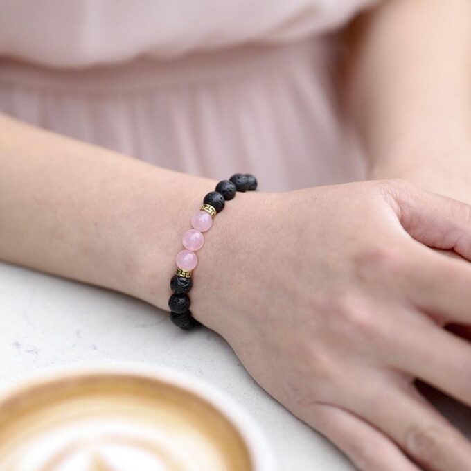 Rose Quartz Diffuser Anxiety Bracelet - Image 4