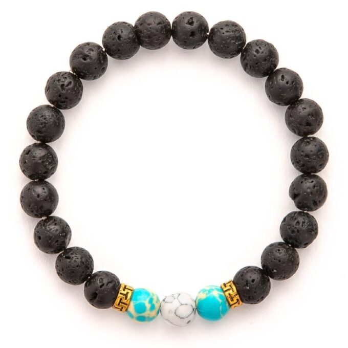 Turquoise Howlite Diffuser Anxiety Bracelet - Image 2
