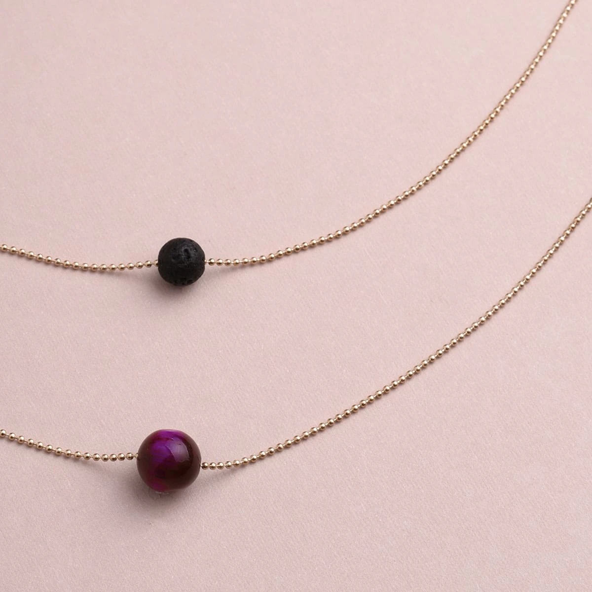 Pure Diffuser Anxiety Necklace - Pink Tiger's Eye - Image 4