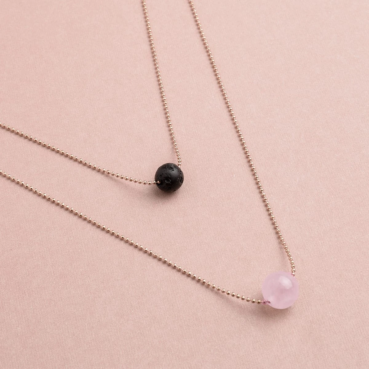 Pure Diffuser Anxiety Necklace - Rose Quartz - Image 4