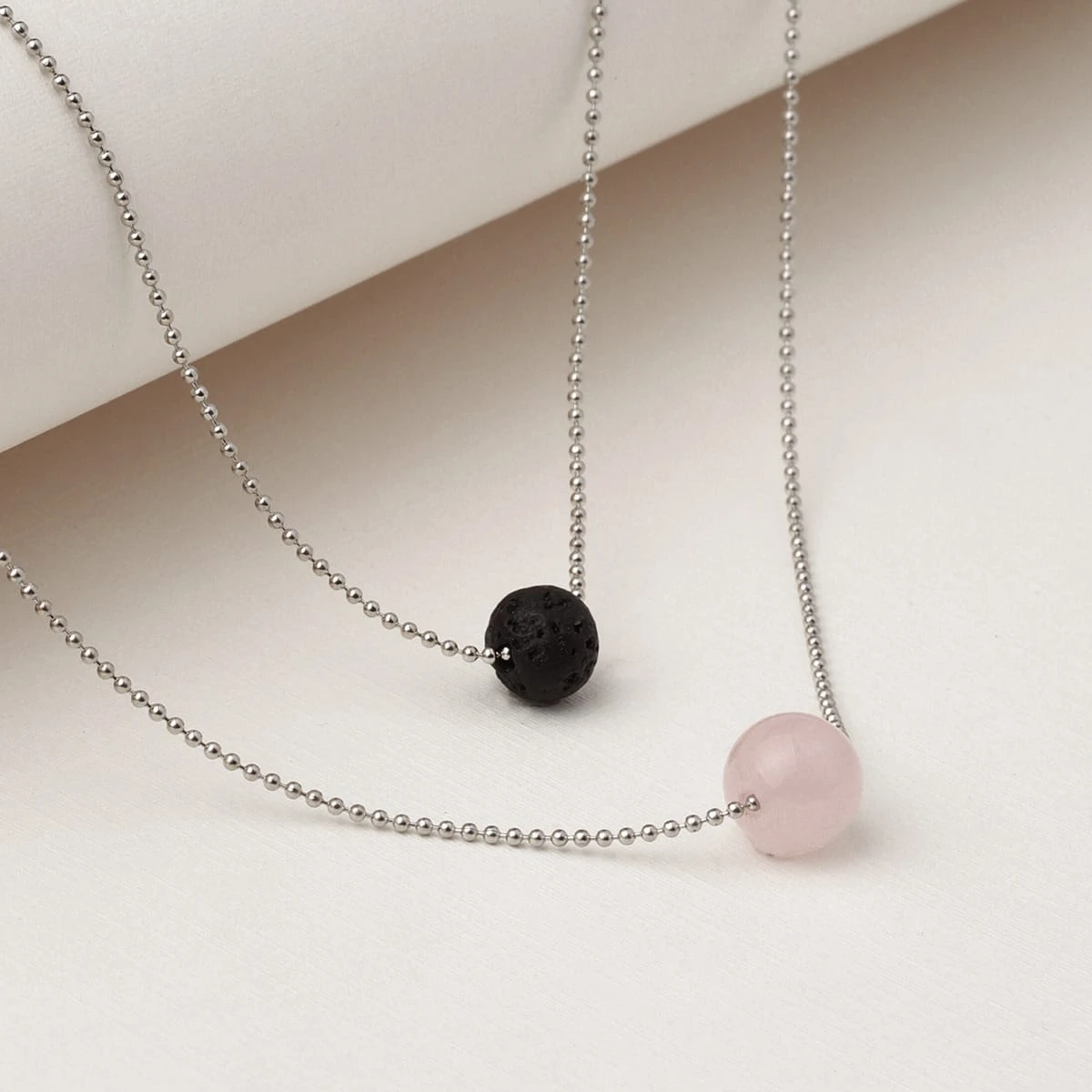 Pure Diffuser Anxiety Necklace - Rose Quartz - Image 3