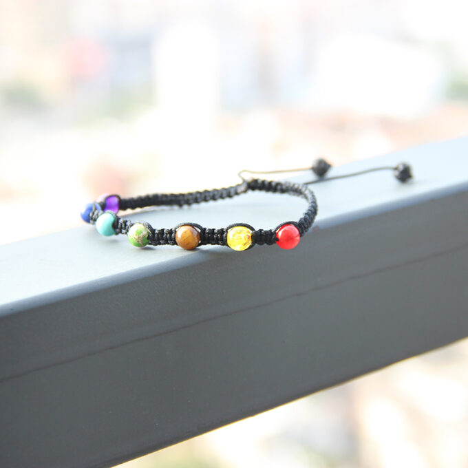 7 Chakra Mini Adjustable Anxiety Bracelet - Image 3