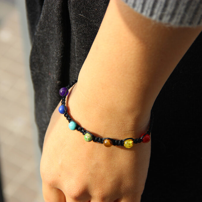 7 Chakra Mini Adjustable Anxiety Bracelet - Image 7