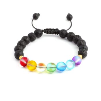 Glow Glass Chakra Adjustable Anxiety Bracelet