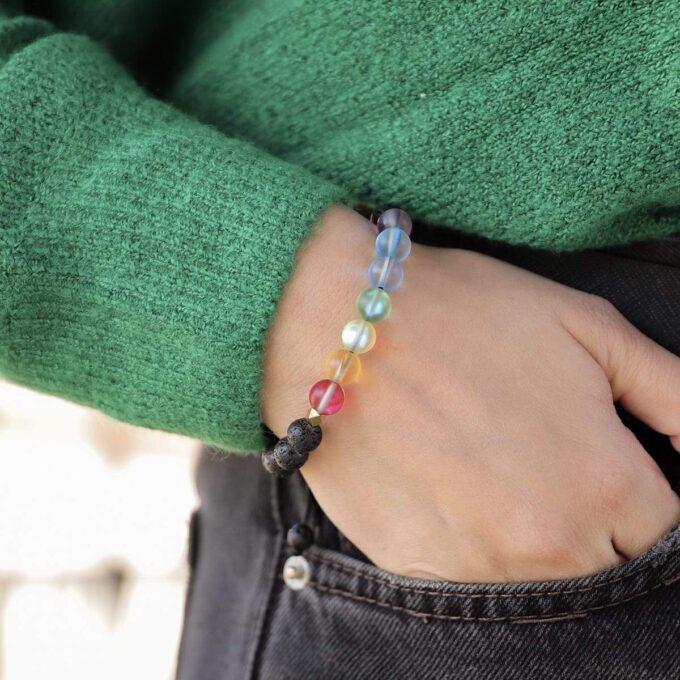 Glow Glass Chakra Adjustable Anxiety Bracelet - Image 6