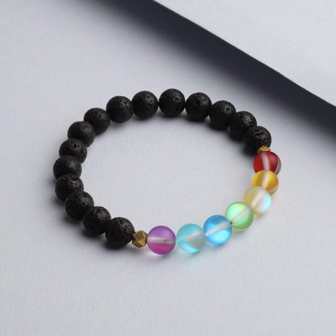 Glow Glass Chakra Anxiety Bracelet - Image 2