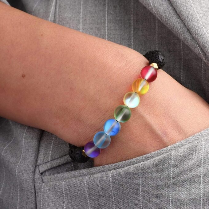 Glow Glass Chakra Anxiety Bracelet - Image 5