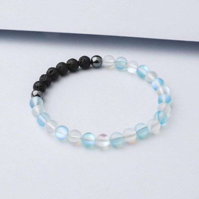 Glow Glass (Clear And Blue) Anxiety Bracelet - Image 3