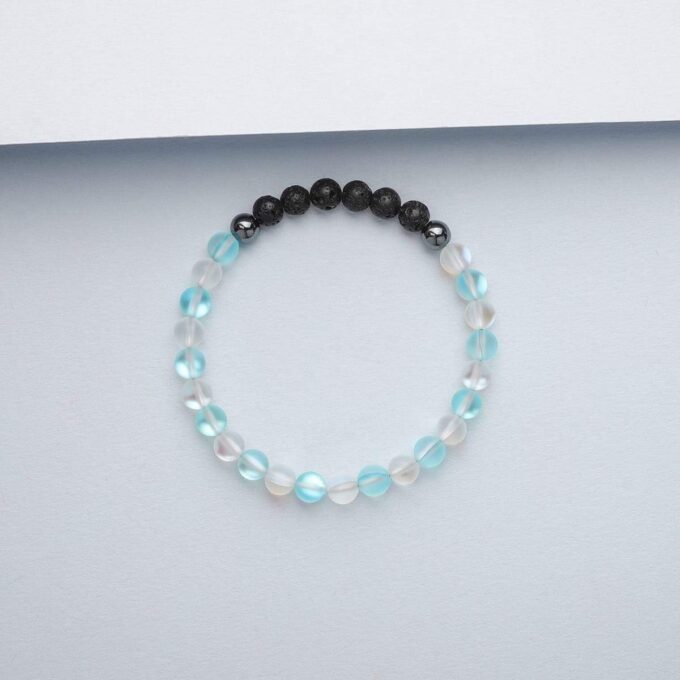 Glow Glass (Clear And Blue) Anxiety Bracelet - Image 4