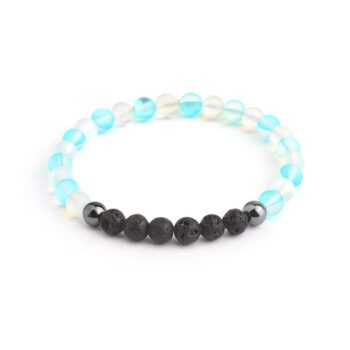 Glow Glass (Clear And Blue) Anxiety Bracelet