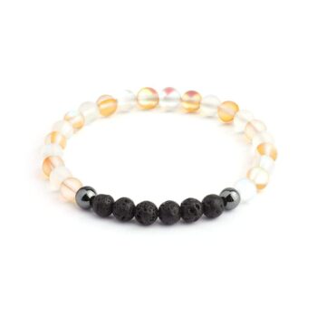 Glow Glass (Clear And Champagne) Anxiety Bracelet