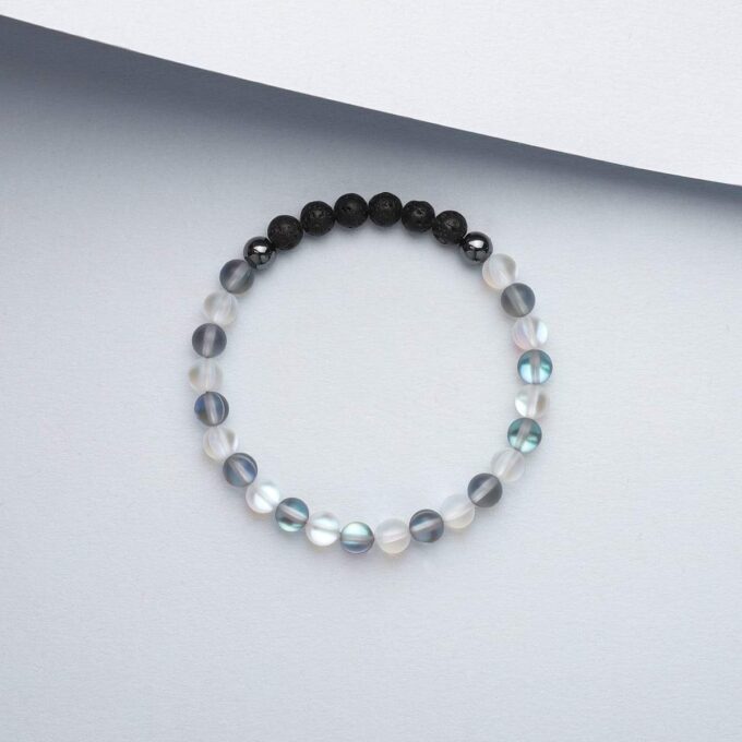 Glow Glass (Clear And Grey) Anxiety Bracelet - Image 4