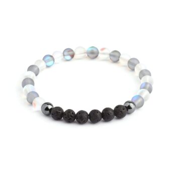 Glow Glass (Clear And Grey) Anxiety Bracelet