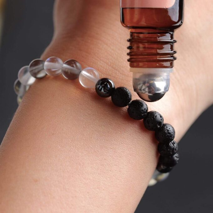 Glow Glass (Clear And Grey) Anxiety Bracelet - Image 5