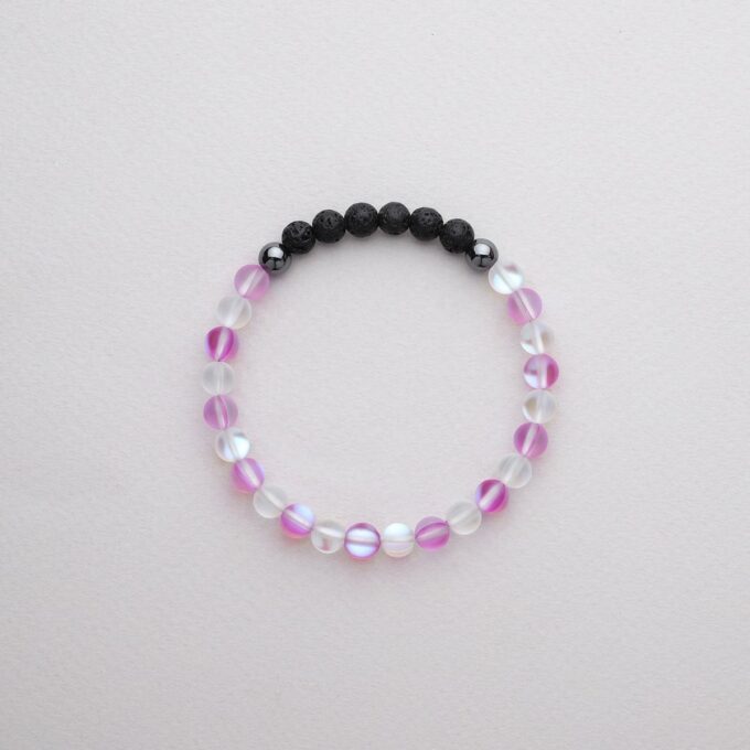 Glow Glass (Clear And Pink) Anxiety Bracelet - Image 2