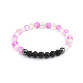 Glow Glass (Clear And Pink) Anxiety Bracelet