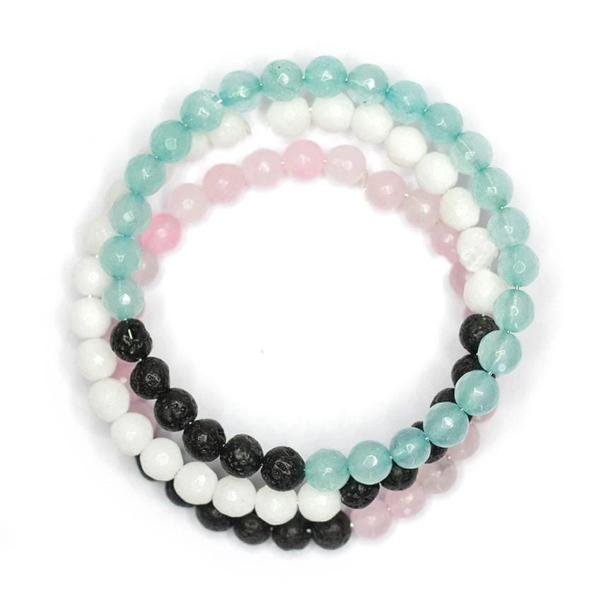 Diffuser Anxiety Bracelet 3-Pack (Blue/Pink)