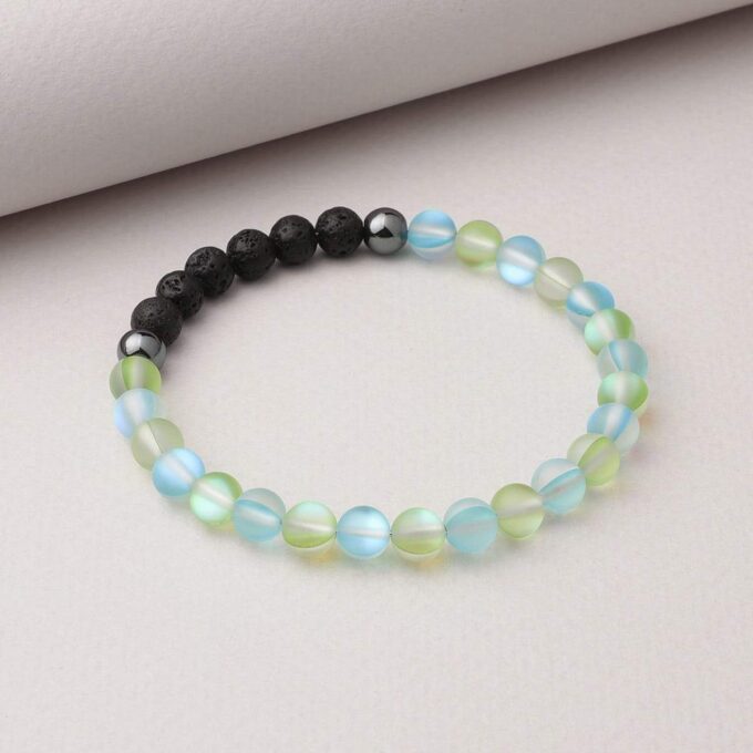 Glow Glass (Green And Blue) Anxiety Bracelet - Image 4
