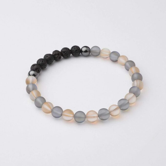 Glow Glass (Grey And Champagne)  Anxiety Bracelet - Image 3