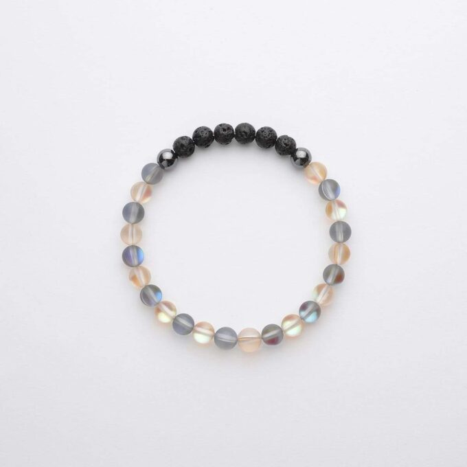 Glow Glass (Grey And Champagne)  Anxiety Bracelet - Image 4