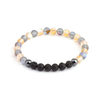 Glow Glass (Grey And Champagne)  Anxiety Bracelet