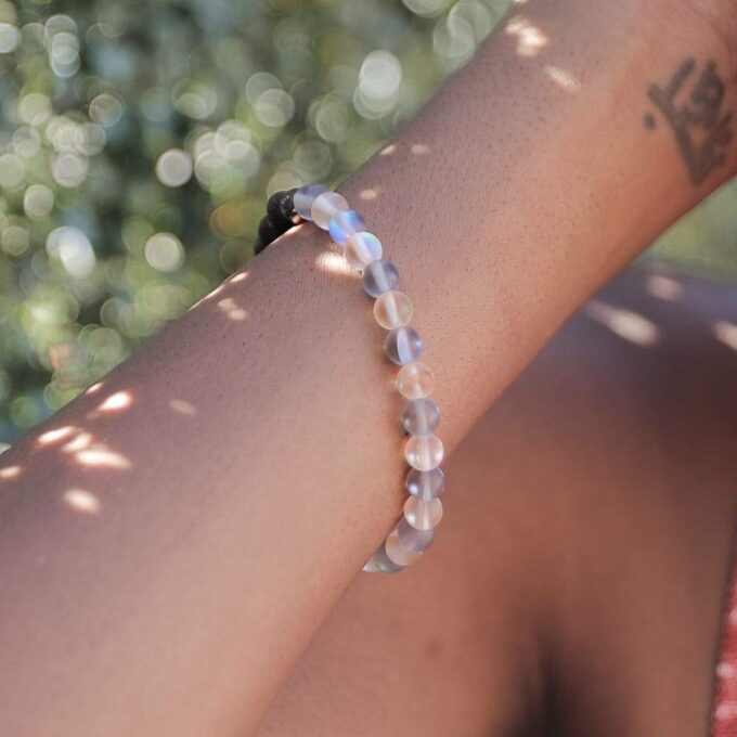 Glow Glass (Grey And Champagne)  Anxiety Bracelet - Image 5