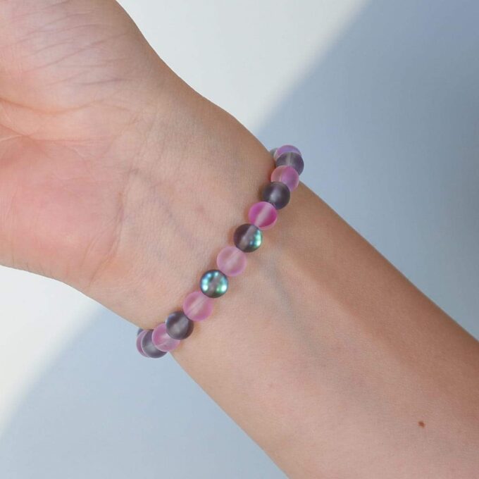 Glow Glass (Grey And Pink) Anxiety Bracelet - Image 4